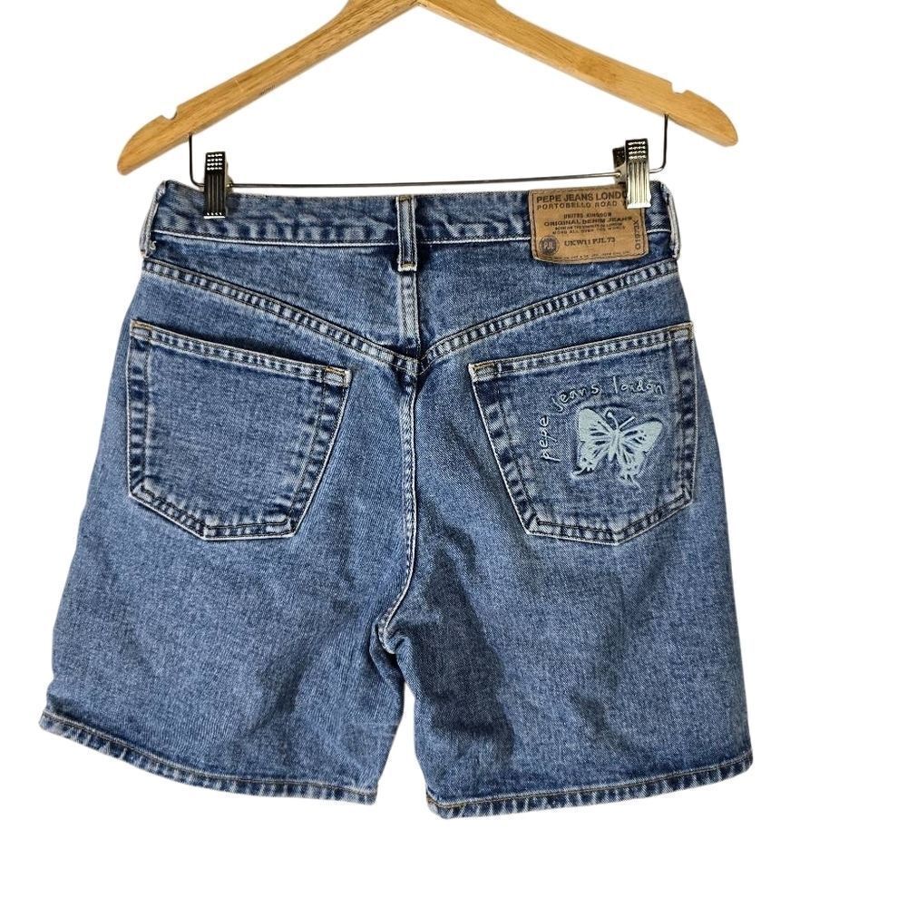 Denim Shorts Butterfly Embroidery